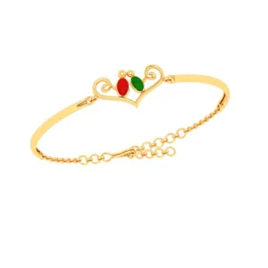 Gorgeous 22k Gold Heart Motif Birds Designer Bracelet From Mugdhaa Collection