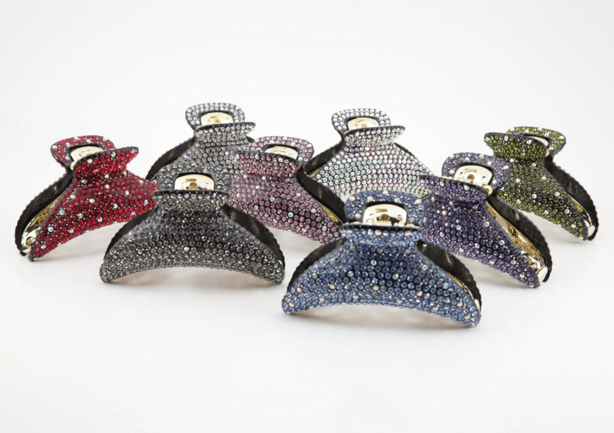 Hand Work Cubic Rhinestone Diamante Jewel Hair Jaw Claw Clip Rhinestone Series-1