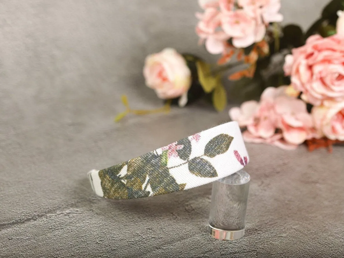 Headbands for women boho Floral headband women Wide headband Linen headband Designer headbands Delicate hair band Flower headband