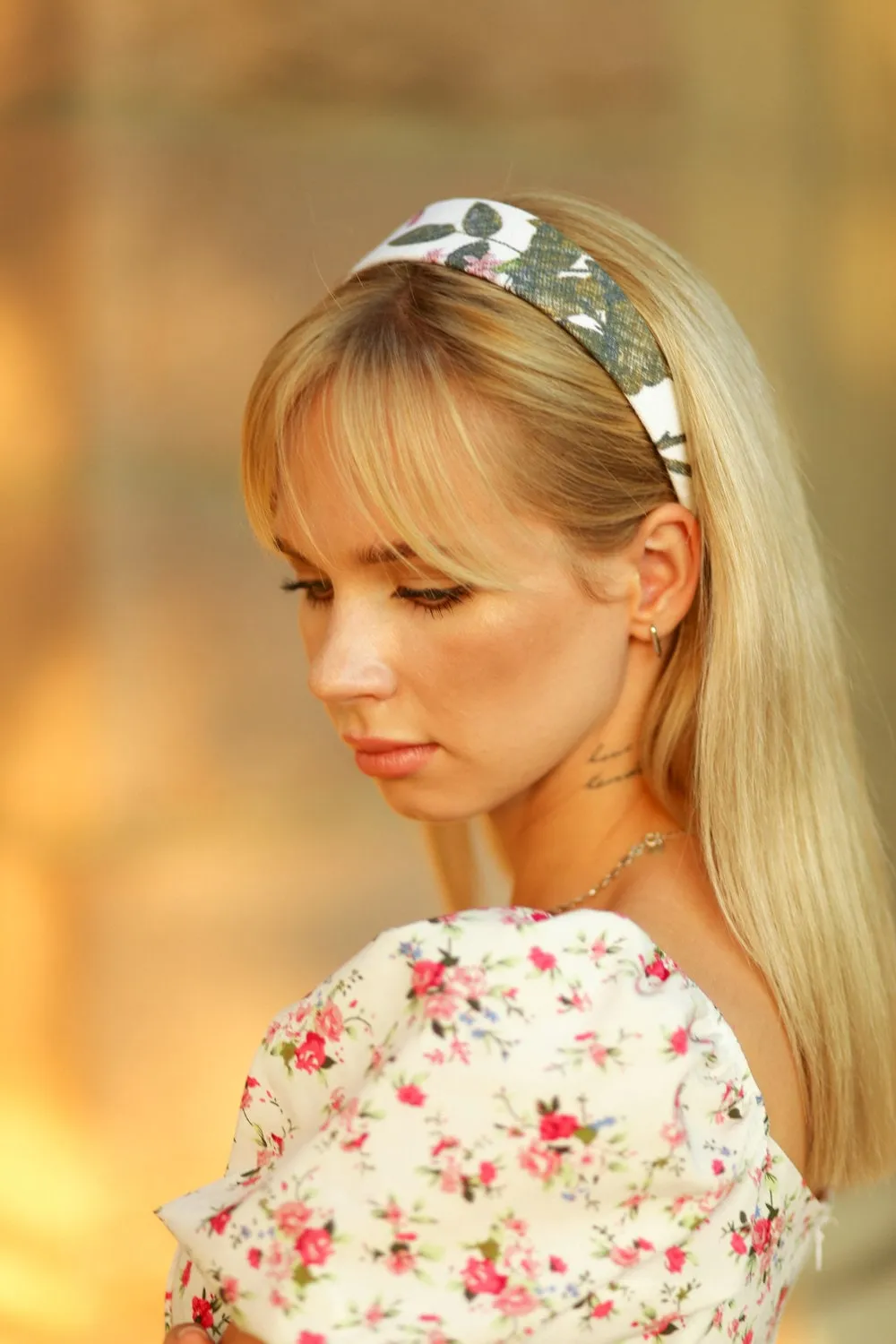 Headbands for women boho Floral headband women Wide headband Linen headband Designer headbands Delicate hair band Flower headband