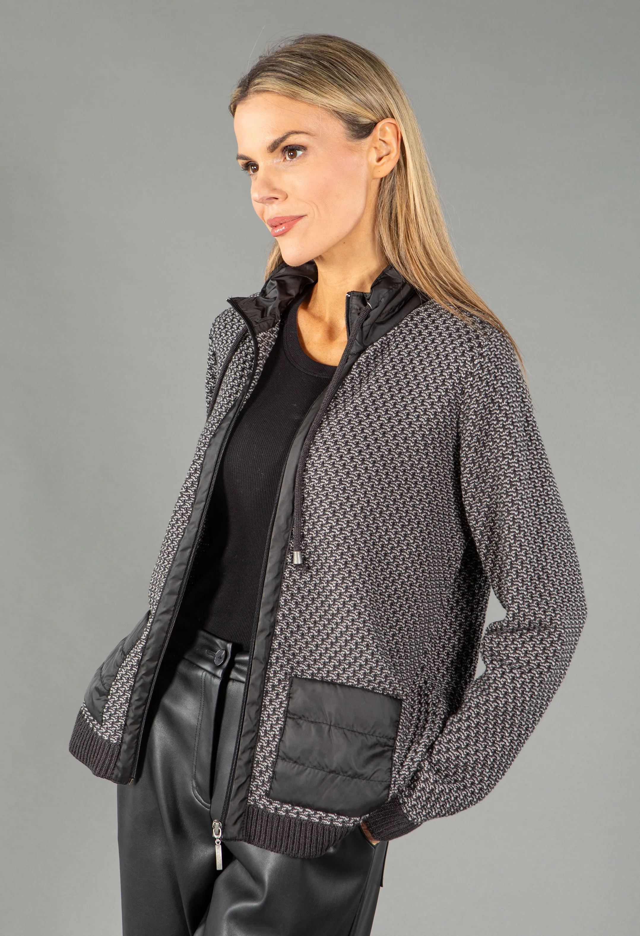 Jacquard Knit Zip Jacket