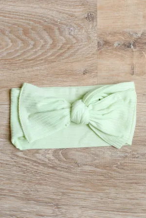 Keylime Ribbed Solid Bamboo Bow Headband