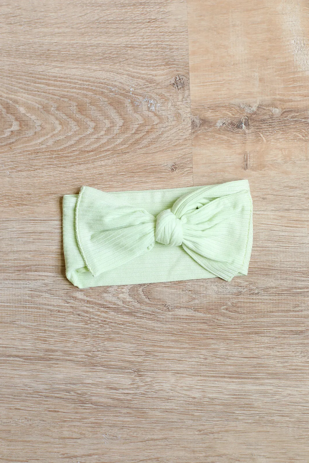 Keylime Ribbed Solid Bamboo Bow Headband
