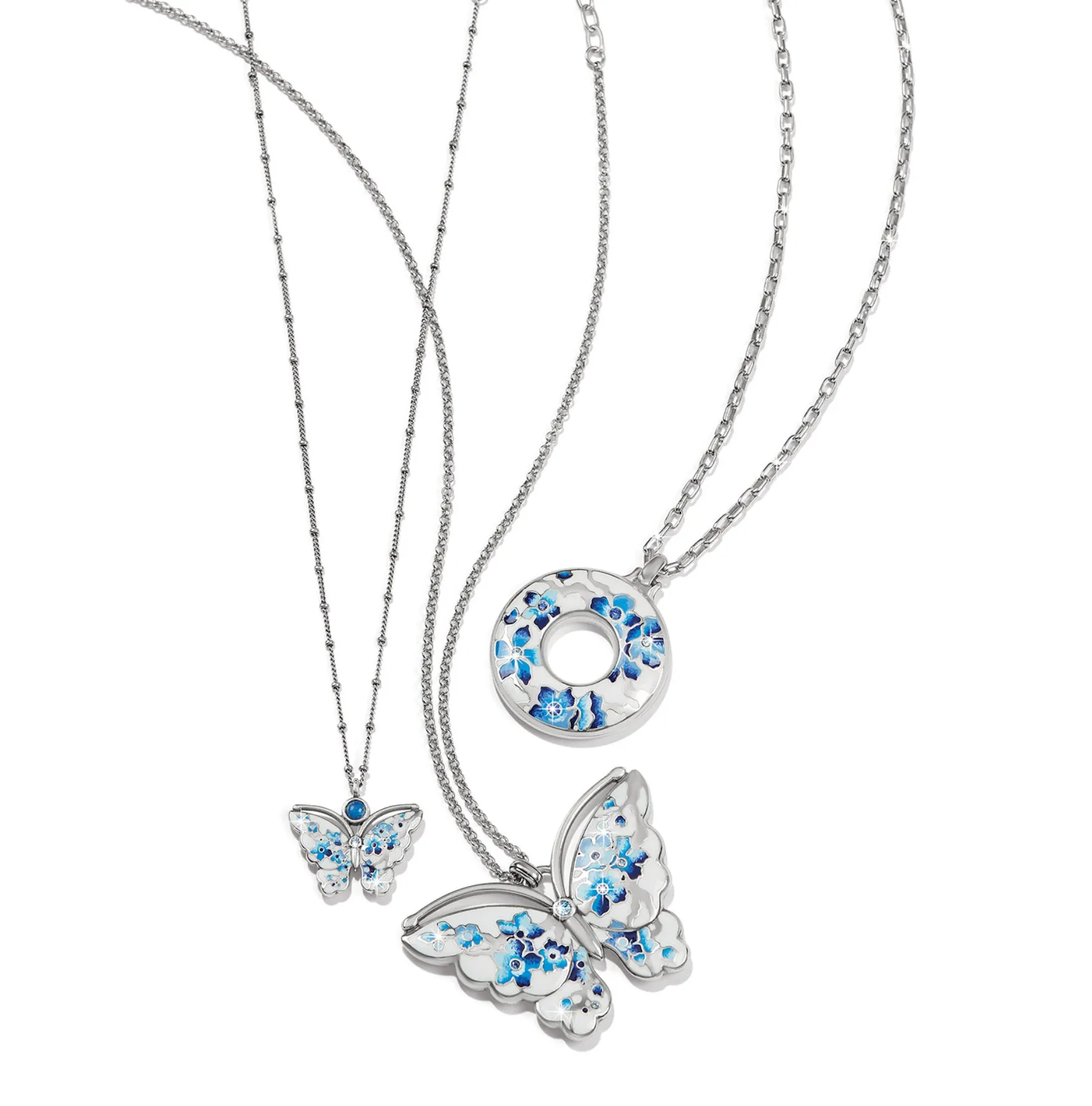 Kyoto In Bloom Blue Butterfly Petite Necklace