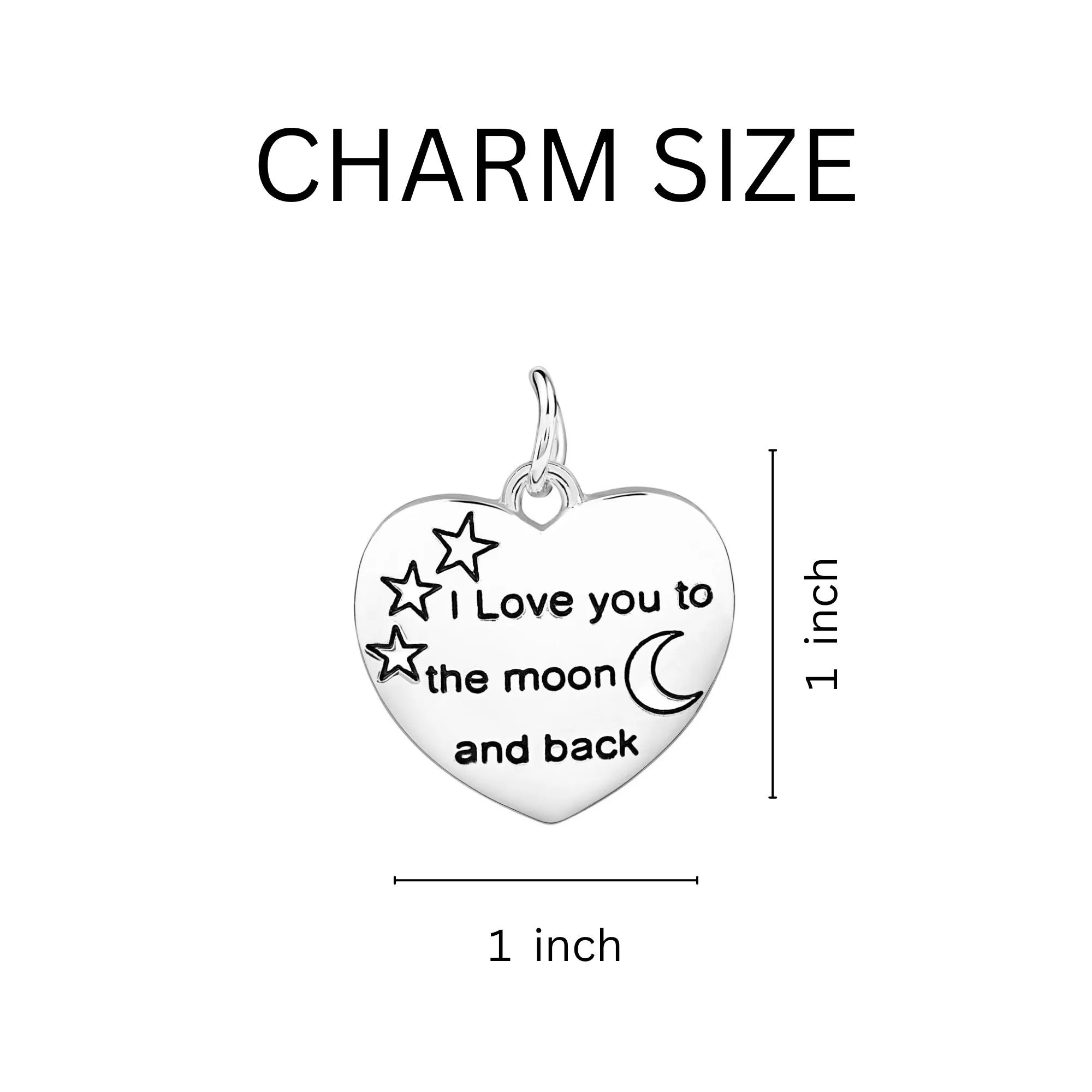 Love You To The Moon Blue & Yellow Ribbon Silver Beaded Bracelets
