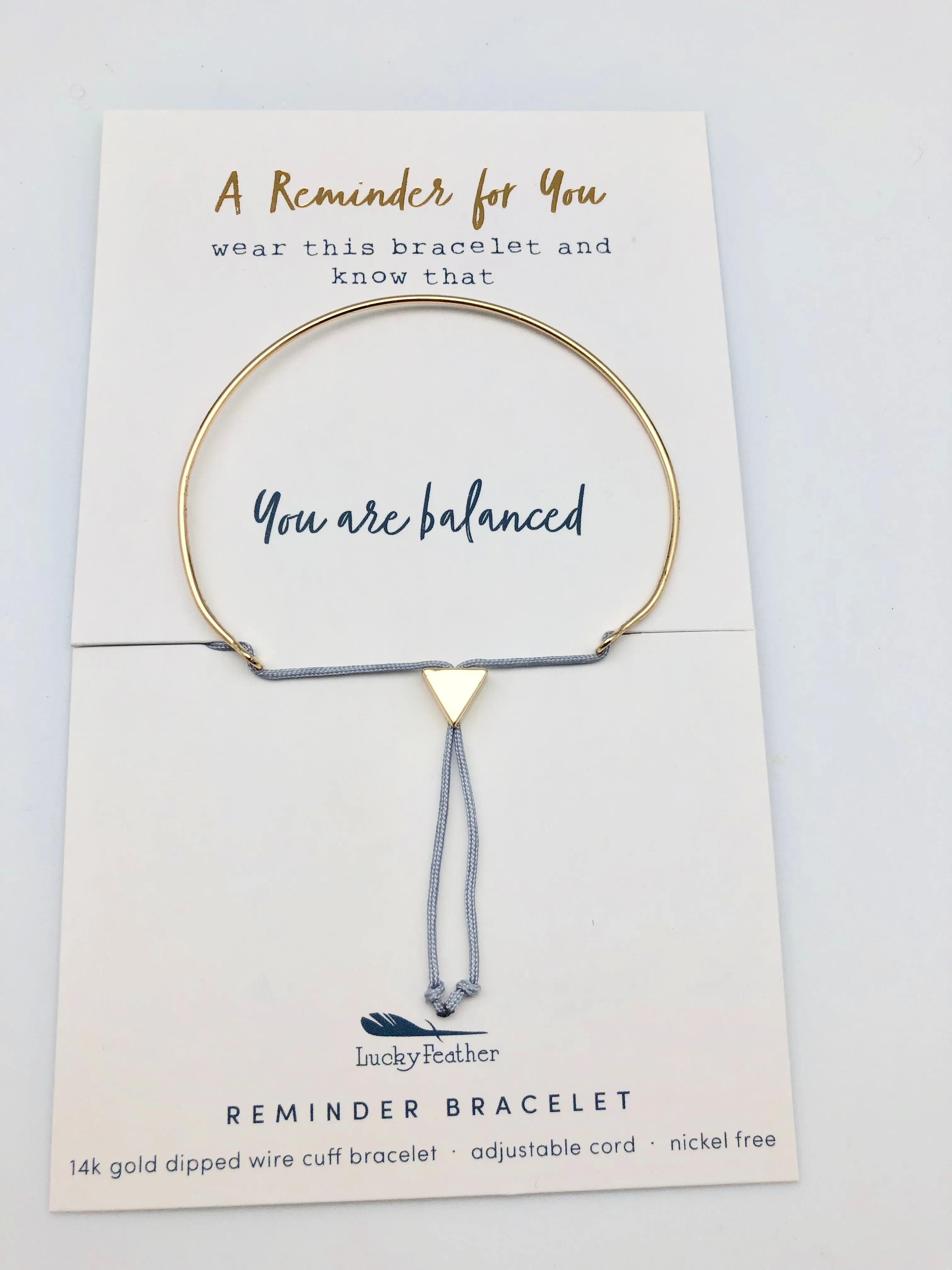 Lucky Feather Reminder Bracelet - You Are Balanced