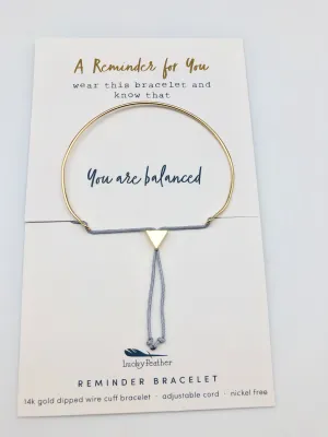 Lucky Feather Reminder Bracelet - You Are Balanced