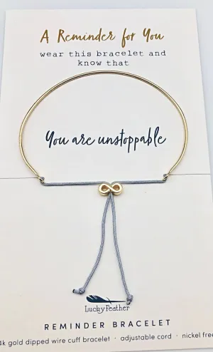 Lucky Feather Reminder Bracelet - You Are Unstoppable