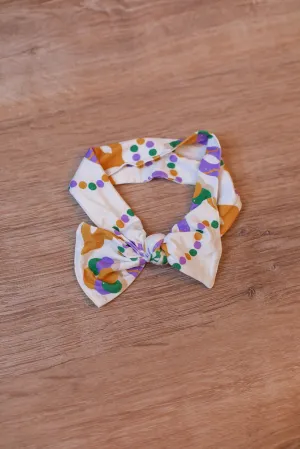 Mardi Gras Bamboo Bow Headband