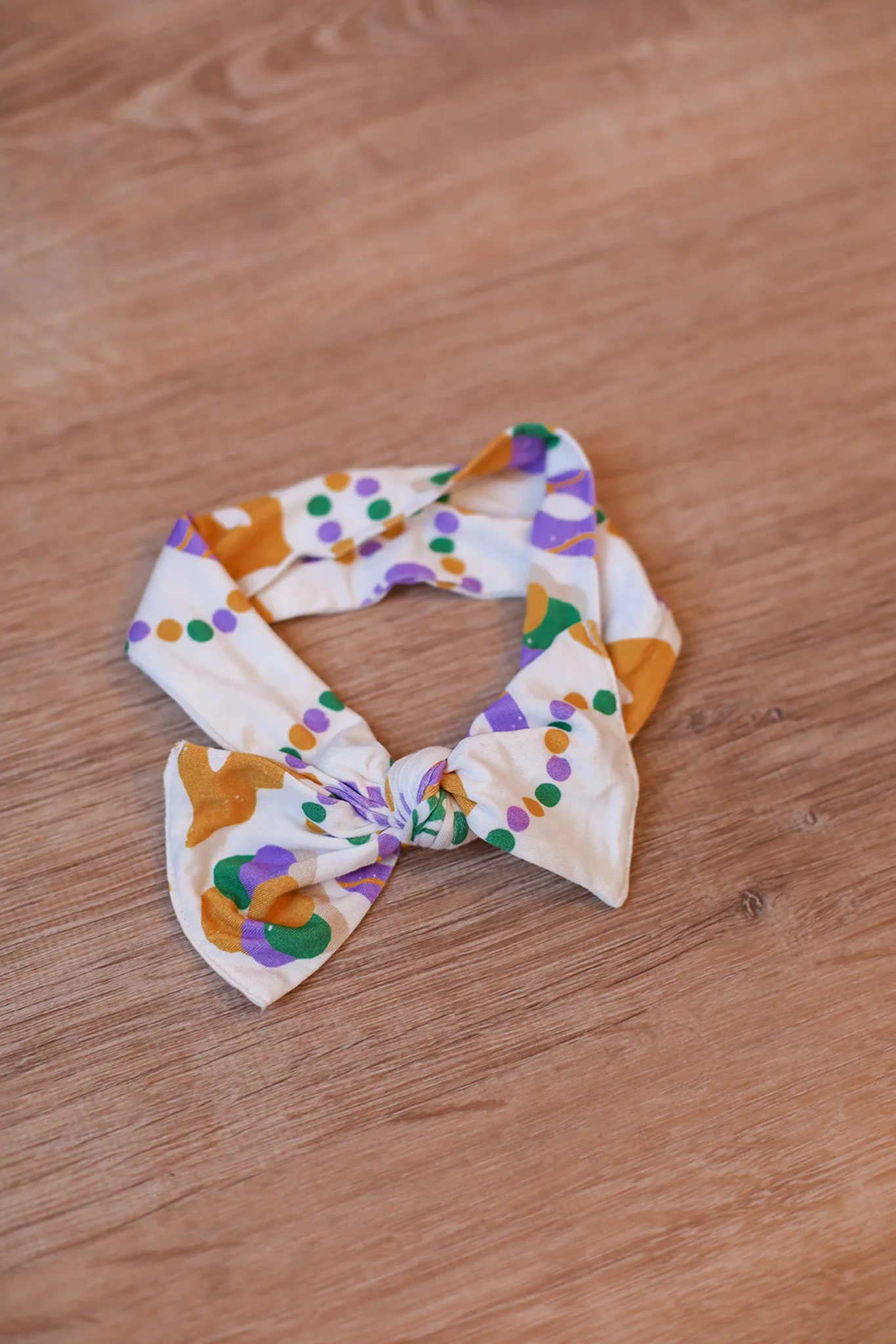 Mardi Gras Bamboo Bow Headband