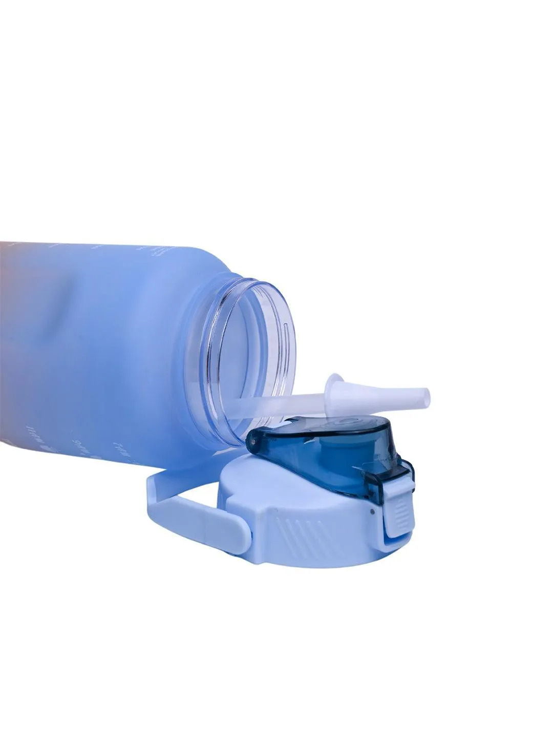 Motivational Sipper Water Bottle with Time & Level Marker, Blue Orange, 2 Liter
