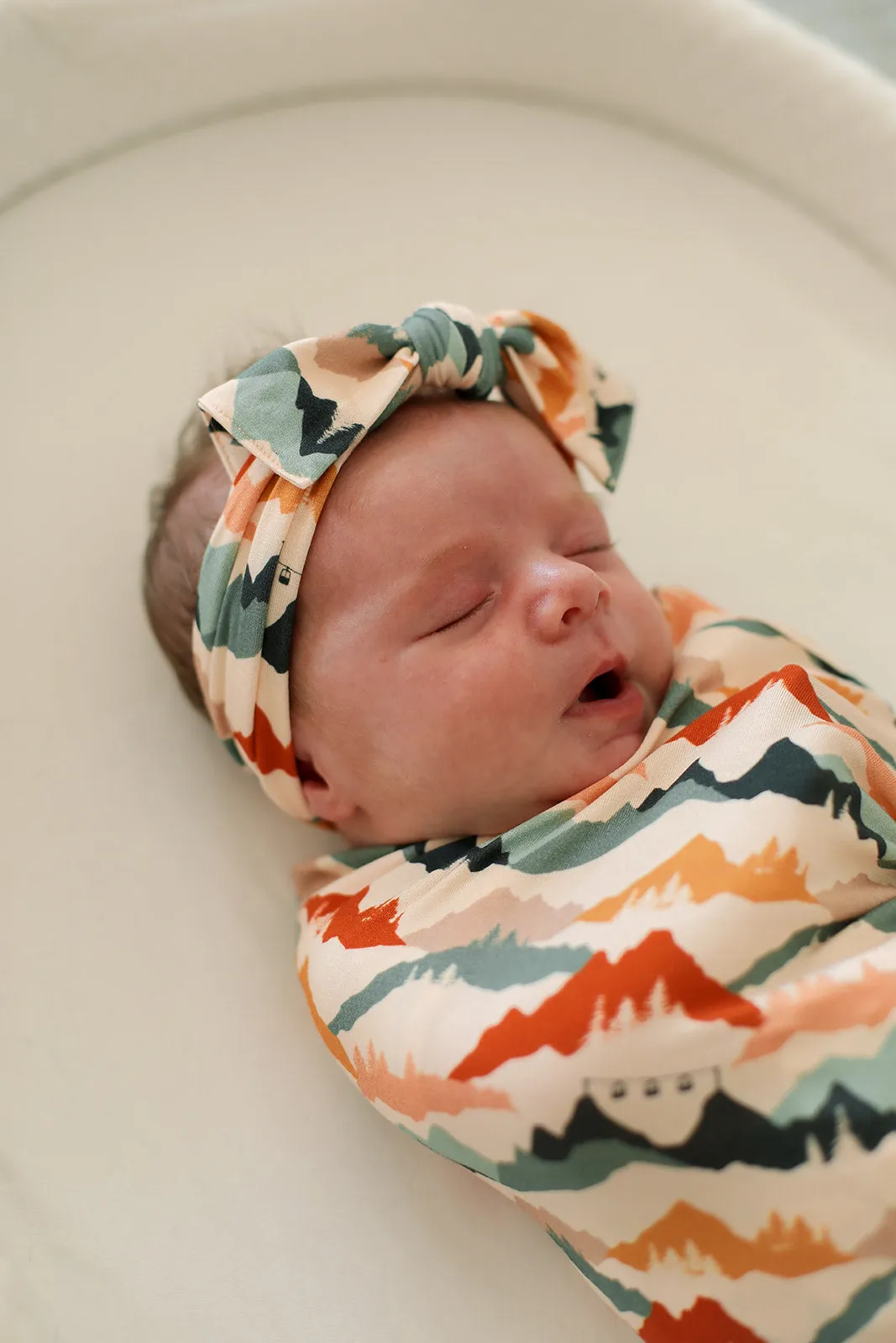 Mountain Print Bamboo Bow Headband