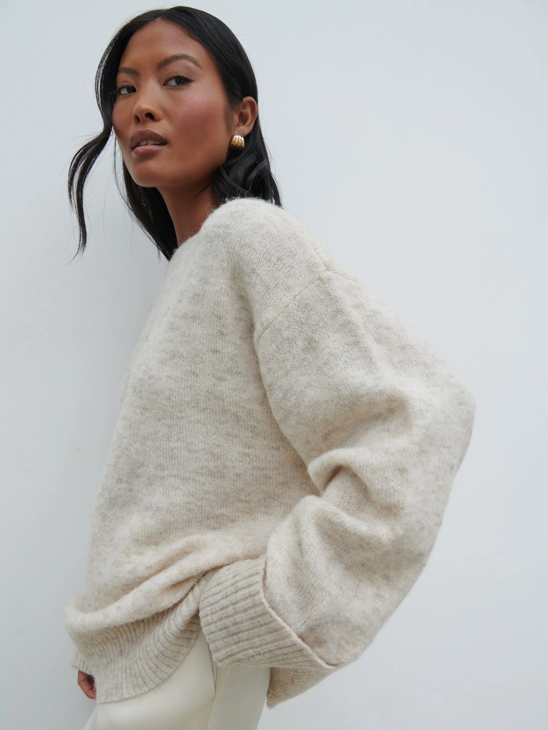 Nina Knit Jumper - Beige Marl