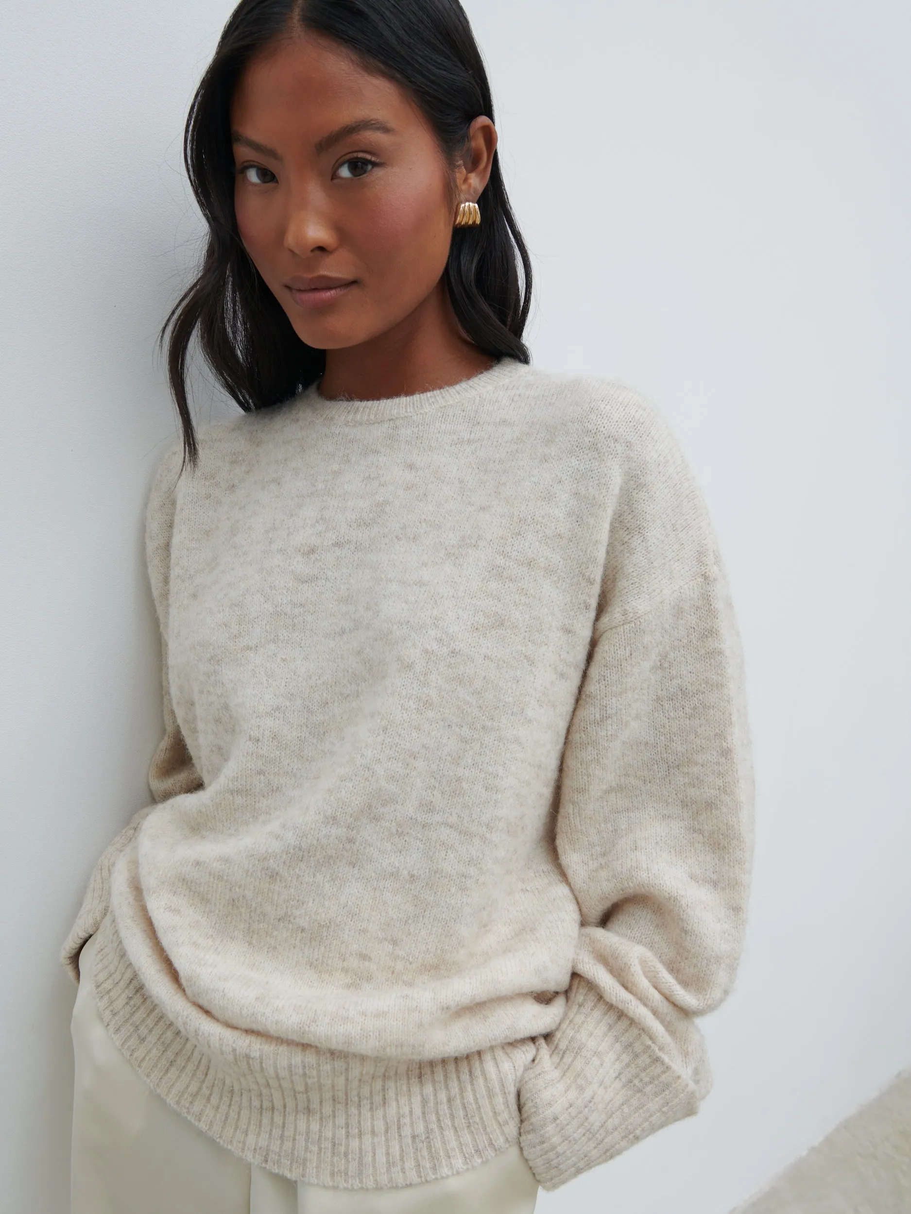Nina Knit Jumper - Beige Marl