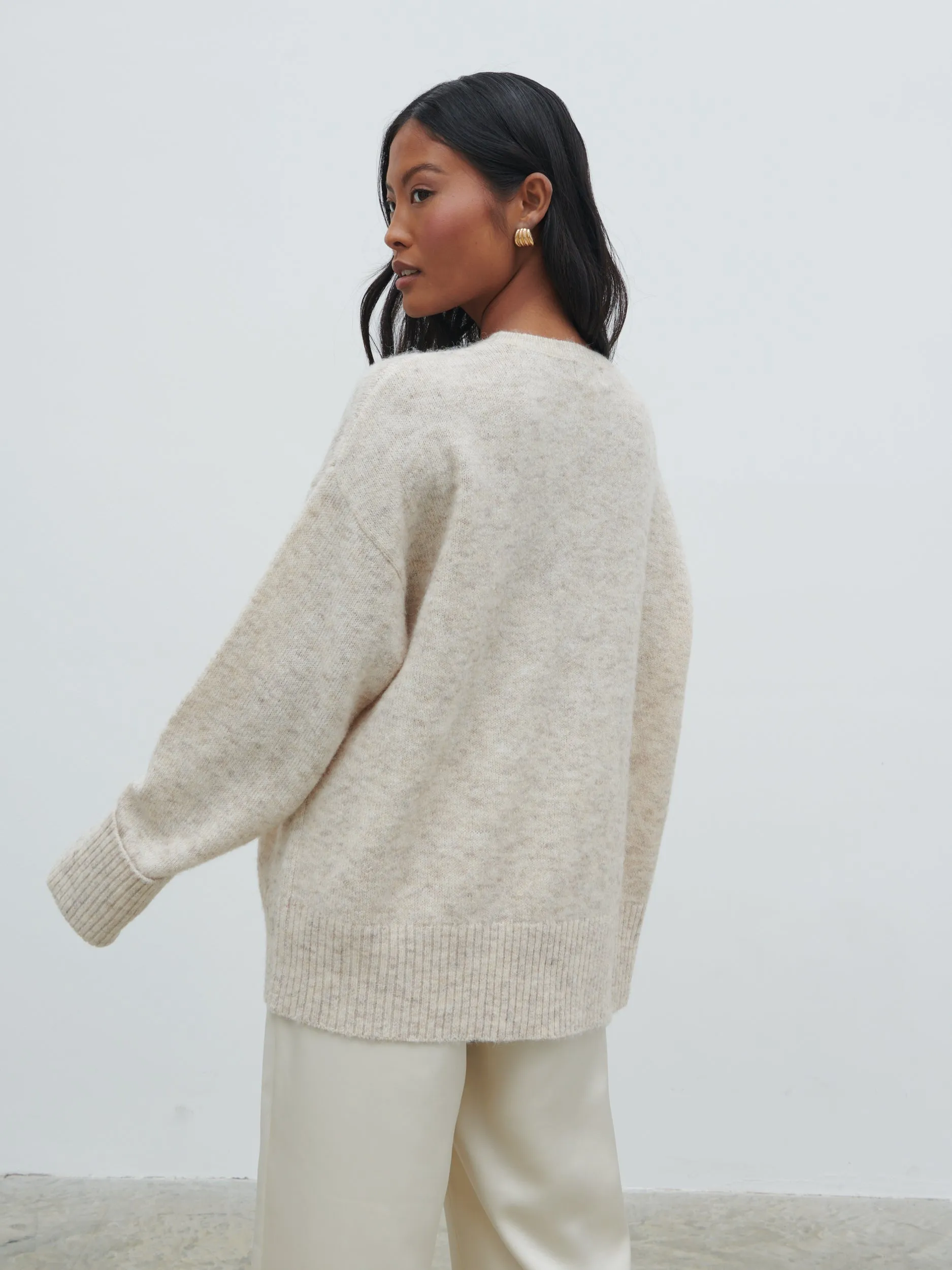 Nina Knit Jumper - Beige Marl