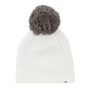 oh baby! Pom Hat - Charcoal on Cream