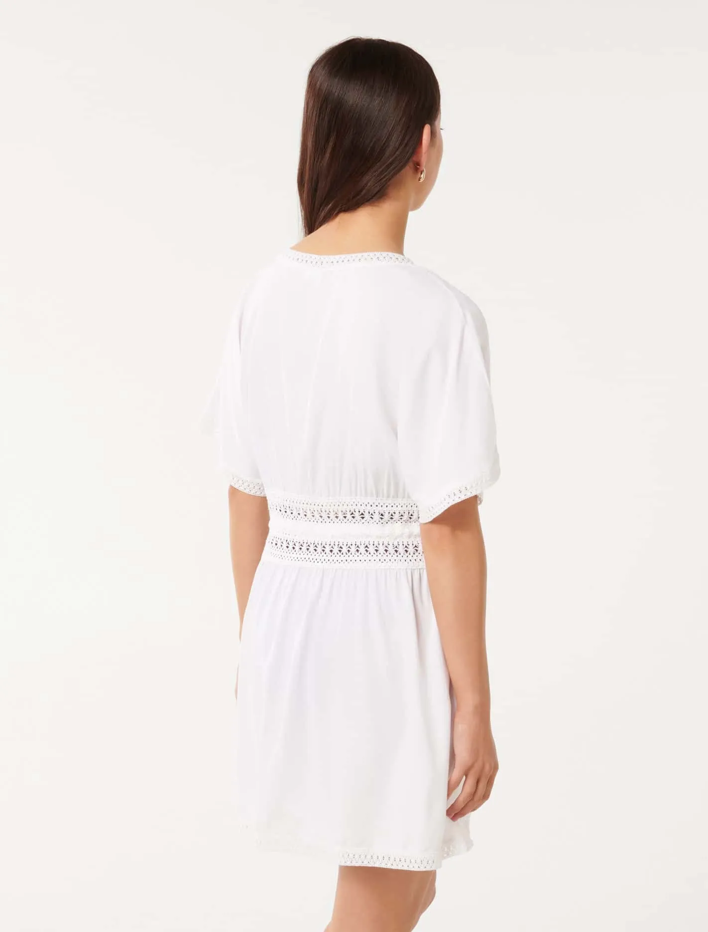 Opal Open Lace Trim Kimono