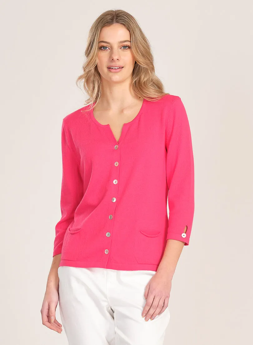 Optimum 3/4 Summer Cardi - Lipstick