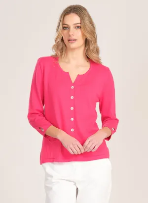 Optimum 3/4 Summer Cardi - Lipstick