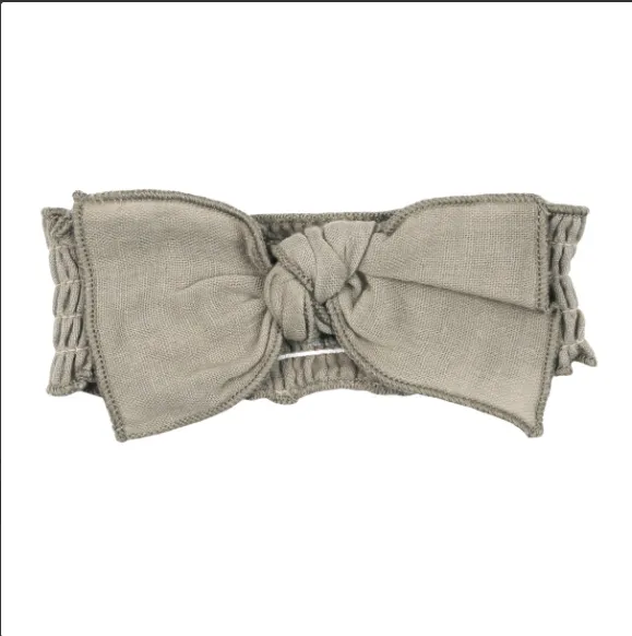 Organic Muslin Smocked Headband - Fawn