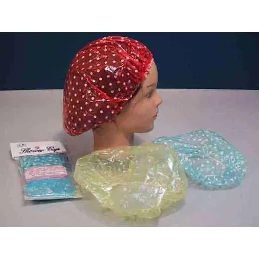 Pack OF 6 Waterproof Reusable Shower Caps - COLORFUL DESIGNS