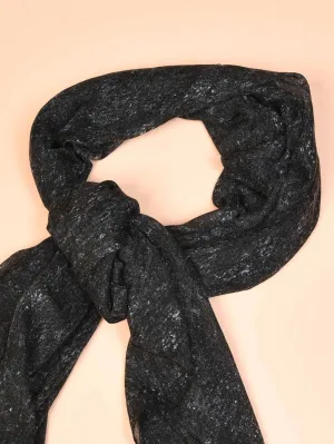 Printed Viscose Scarf  - Black