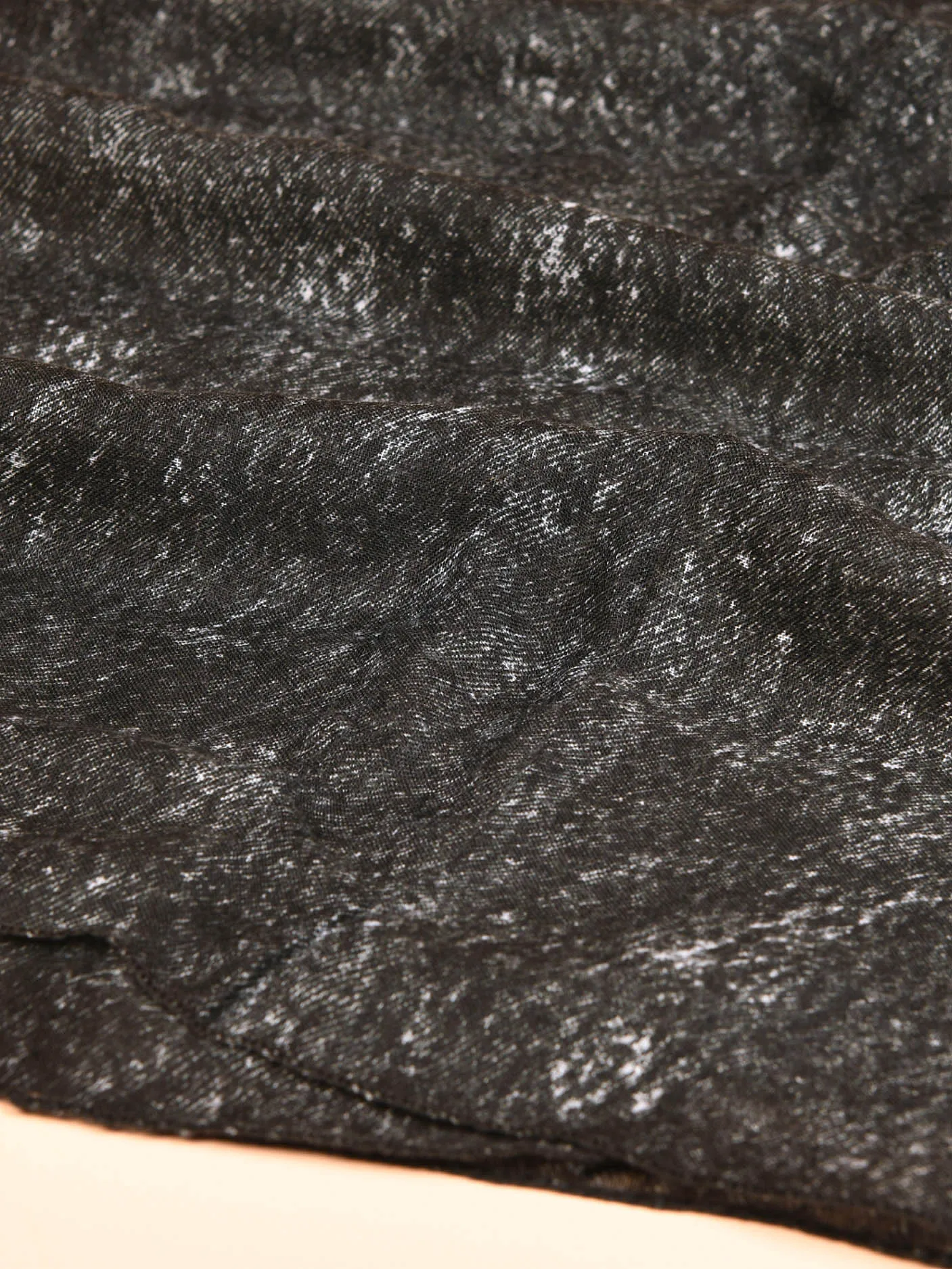 Printed Viscose Scarf  - Black