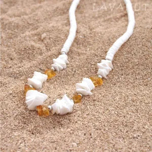 Puka Gem Yellow Hawaiian Necklace