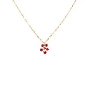 Small Flower Cluster Ruby Festival Necklace