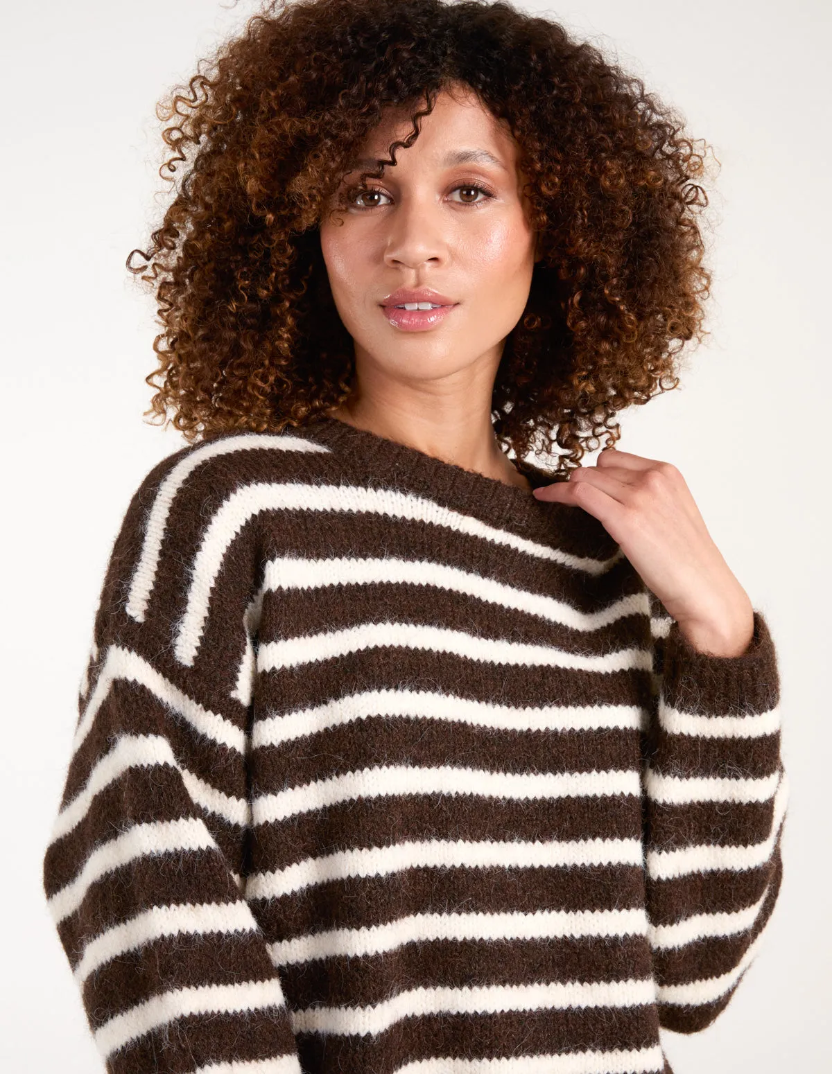 Soft Knit Round Neck Stripe Jumper