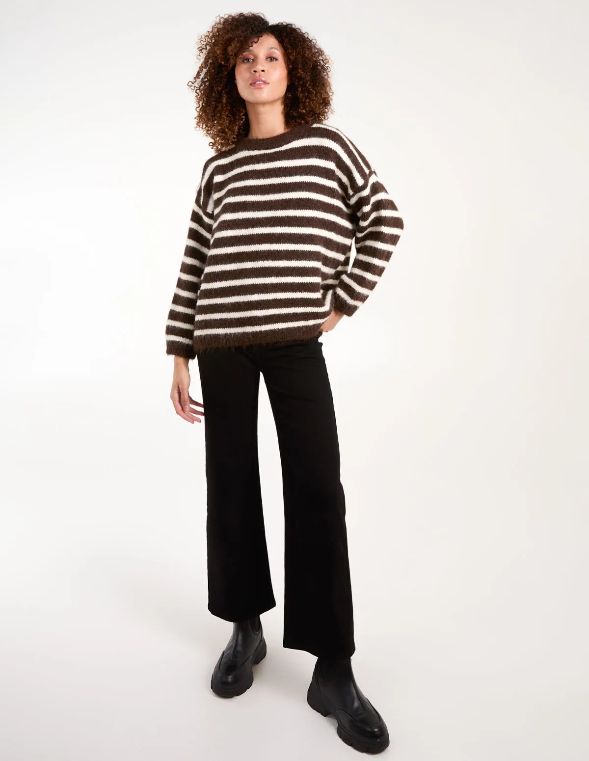 Soft Knit Round Neck Stripe Jumper