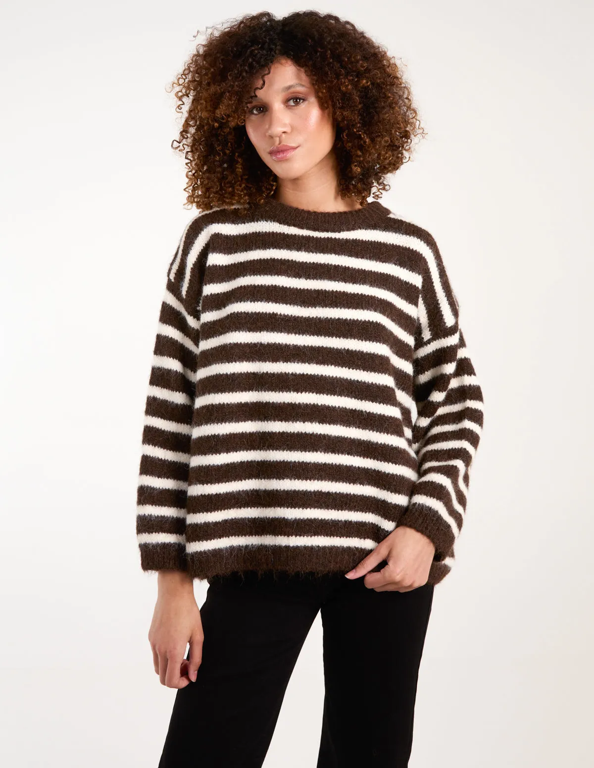 Soft Knit Round Neck Stripe Jumper