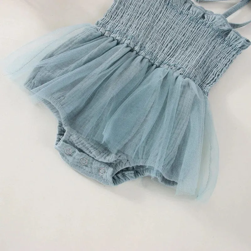 Solid Straps Muslin Baby Romper