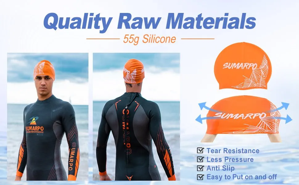 SUMARPO - Stripe Silicon Swim Cap
