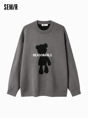Unisex gray crew neck sweater