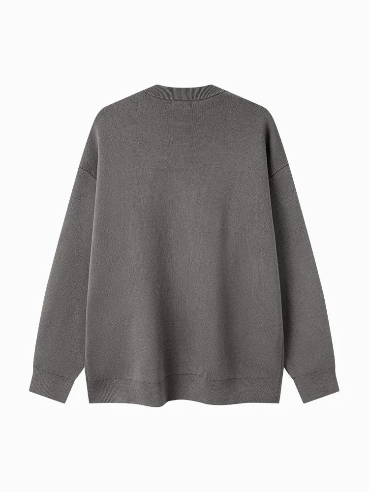 Unisex gray crew neck sweater