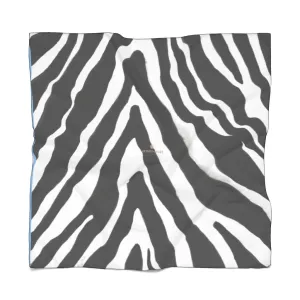Zebra Stripe Poly Scarf, Animal Print Lightweight Premium Fashion Accessories- Made in USA